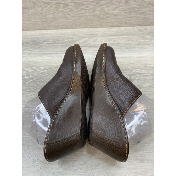 Born Women\'s Clogs 11 Brown Leather Wedge Mules Slip On Comfort Casual Shoes main image 8
